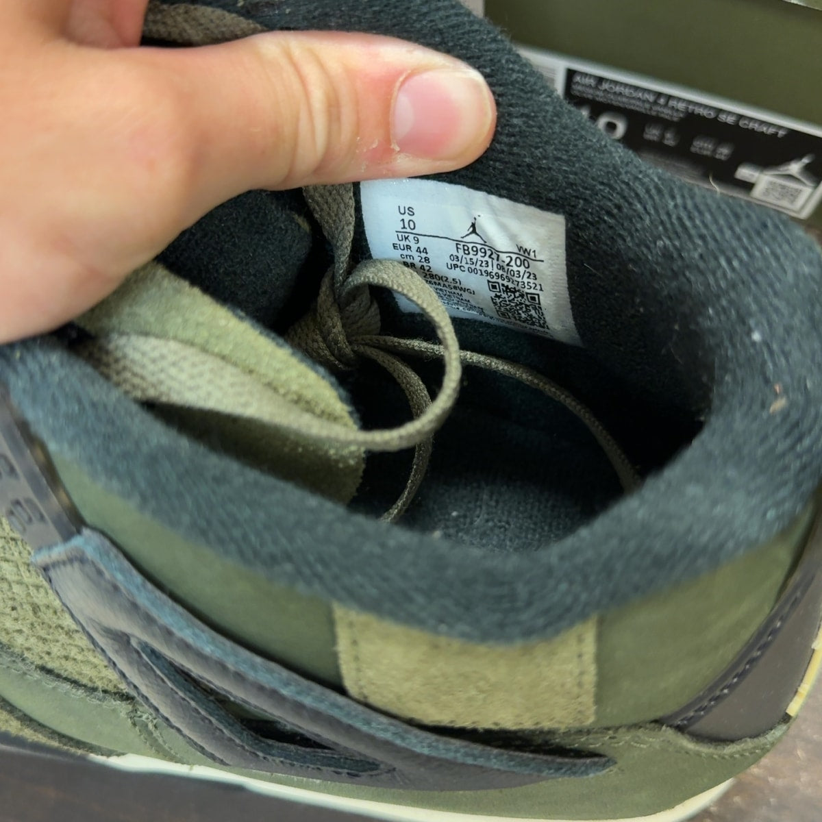 Jordan 4 Retro SE Craft Medium Olive Size 10 (Pre-Owned) - aux