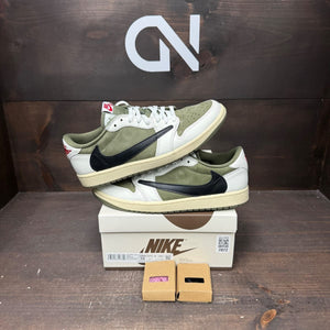 Jordan 1 Retro Low OG SP Travis Scott Medium Olive Size 10 (Pre-Owned) - front