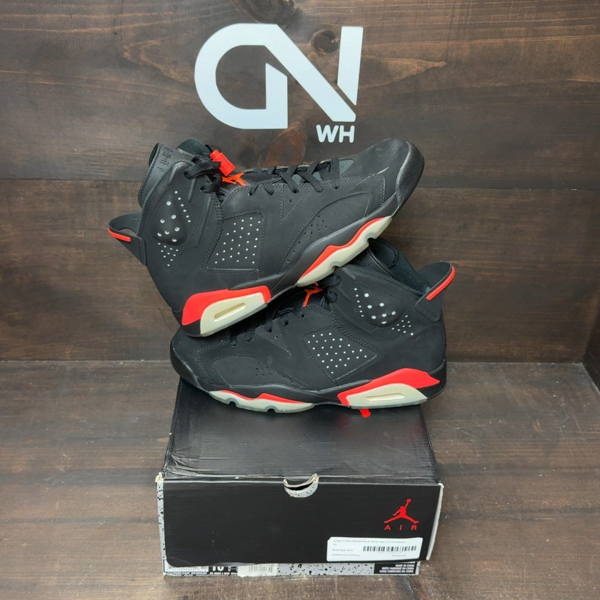 Jordan 6 Retro Infrared Black (2014) Size 10 (Pre-Owned) - front