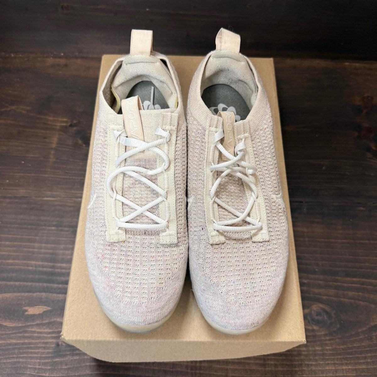 Nike Wmns Air VaporMax 2021 Flyknit 'Oatmeal' Size 9W (Pre-Owned) - Image 2