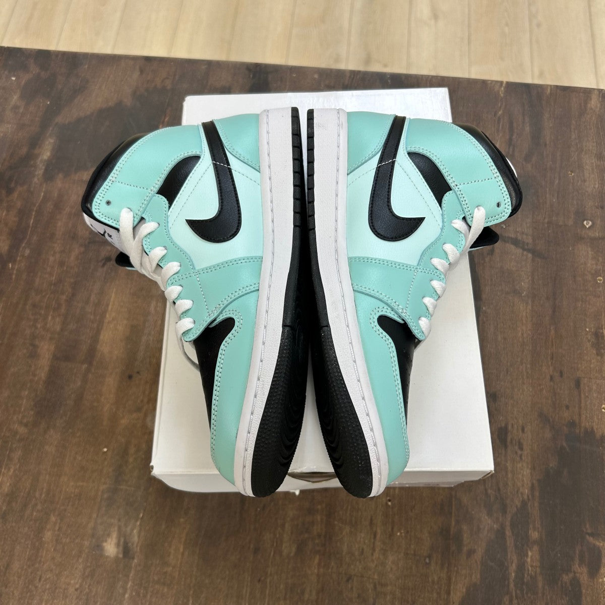 Jordan 1 Mid Aqua Blue Tint (Women's) - Image 3