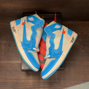 Jordan 1 Retro High Off-White University Blue Size 8.5 (Pre-Owned) - back
