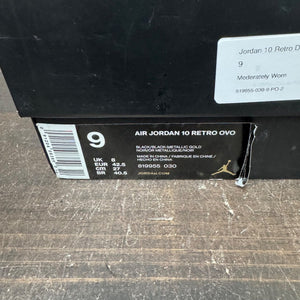 Jordan 10 Retro Drake OVO Black Size 9 (Pre-Owned) - aux