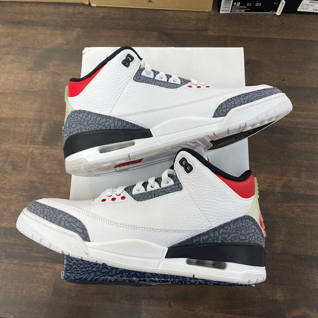Denim Fire Red Jordan 3 (USED)