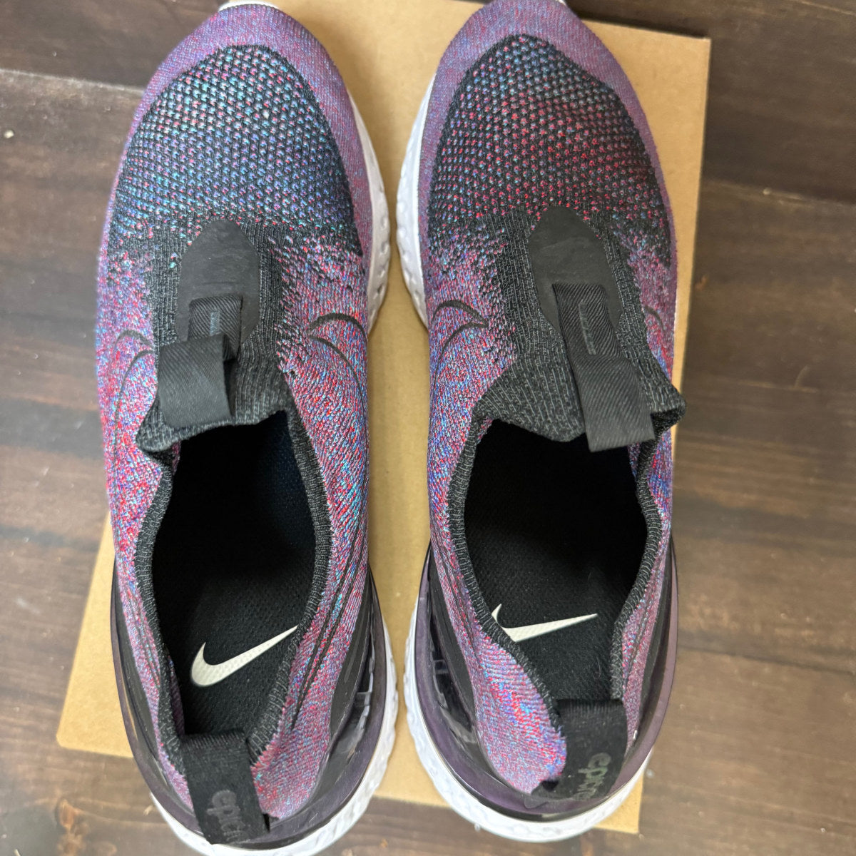 Nike Epic React Moc Flyknit Black University Red Hyper Jade Size 12.5 (Pre-Owned) - Image 4