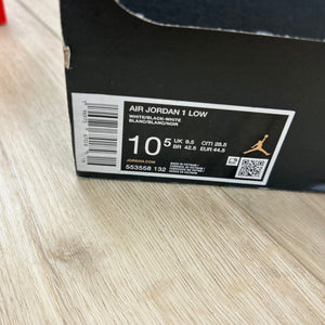 Jordan 1 Low White Black Size 10.5 (Pre-Owned)