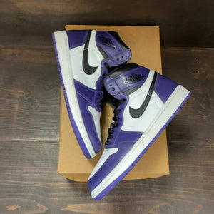Jordan 1 Retro High Court Purple White Size 8.5 (Pre-Owned) - back