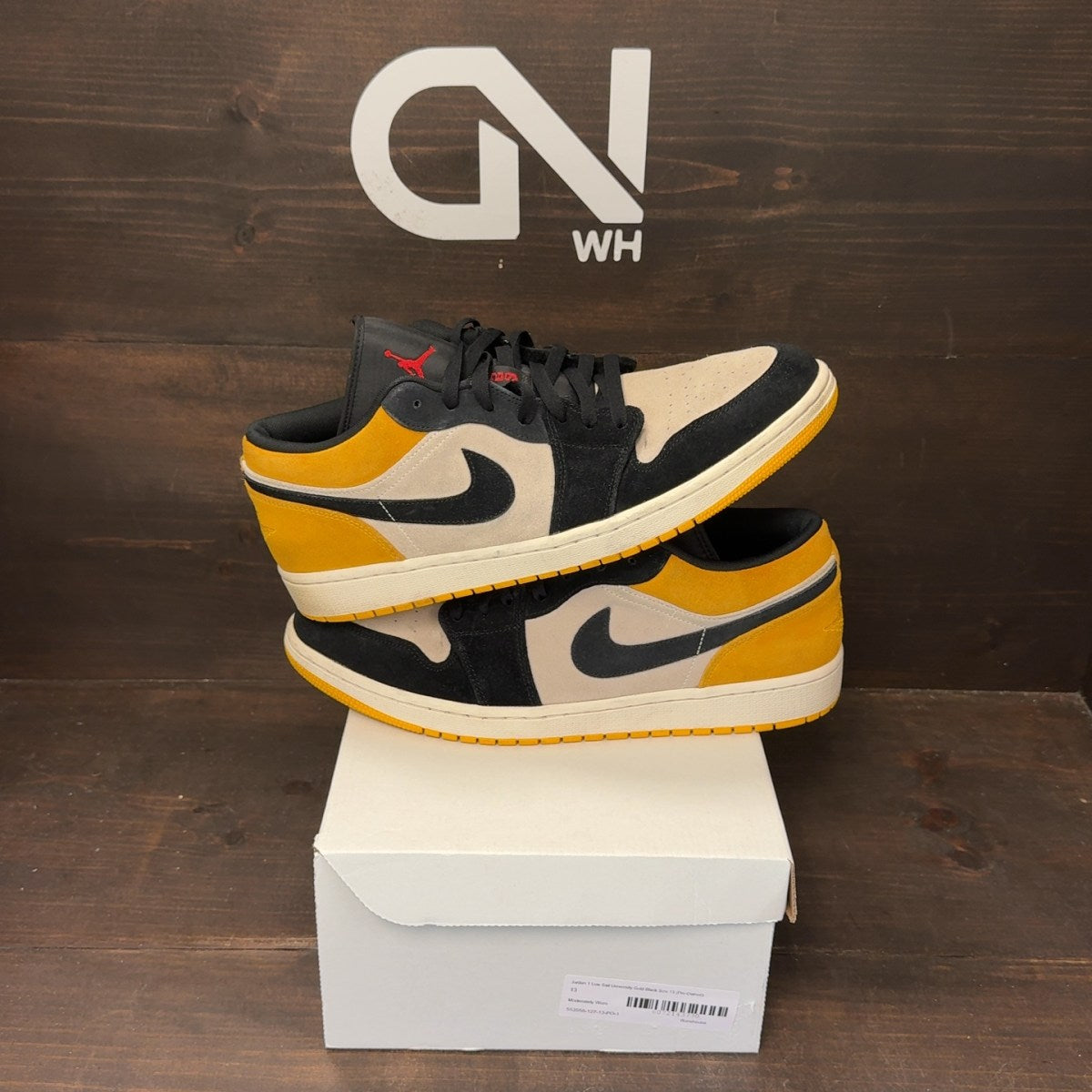 Jordan 1 Low Sail University Gold Black Size 13 (Pre-Owned) - Image 1