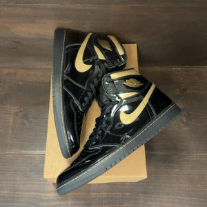 Jordan 1 Retro High Black Metallic Gold (2020) Size 13 (Pre-Owned) - Image 2