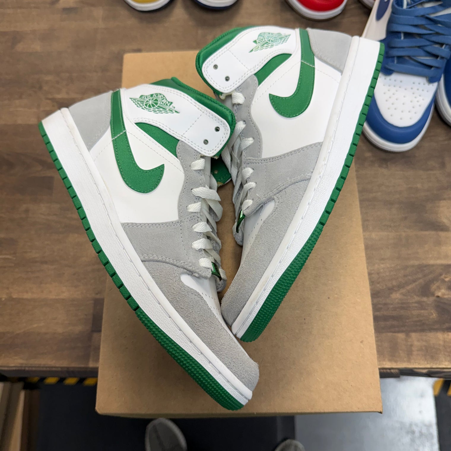 Grey Green Jordan 1 Mid (USED, No Box)