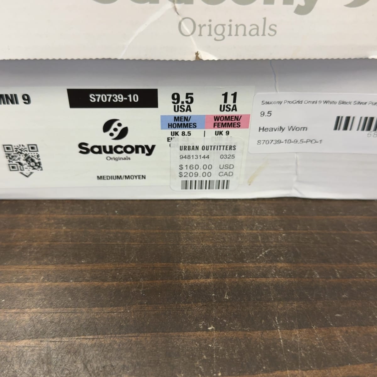 Saucony ProGrid Omni 9 White Black Silver Purple Size 9.5 (Pre-Owned) - aux