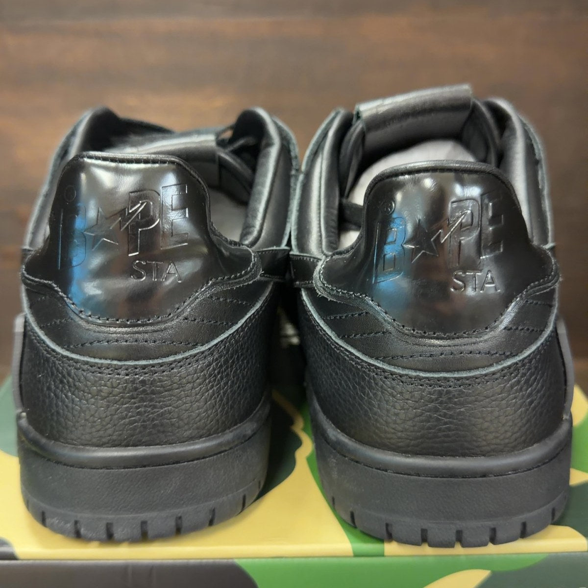 A Bathing Ape Bape SK8 Sta Triple Black Patent Leather Sta Logo - Image 5