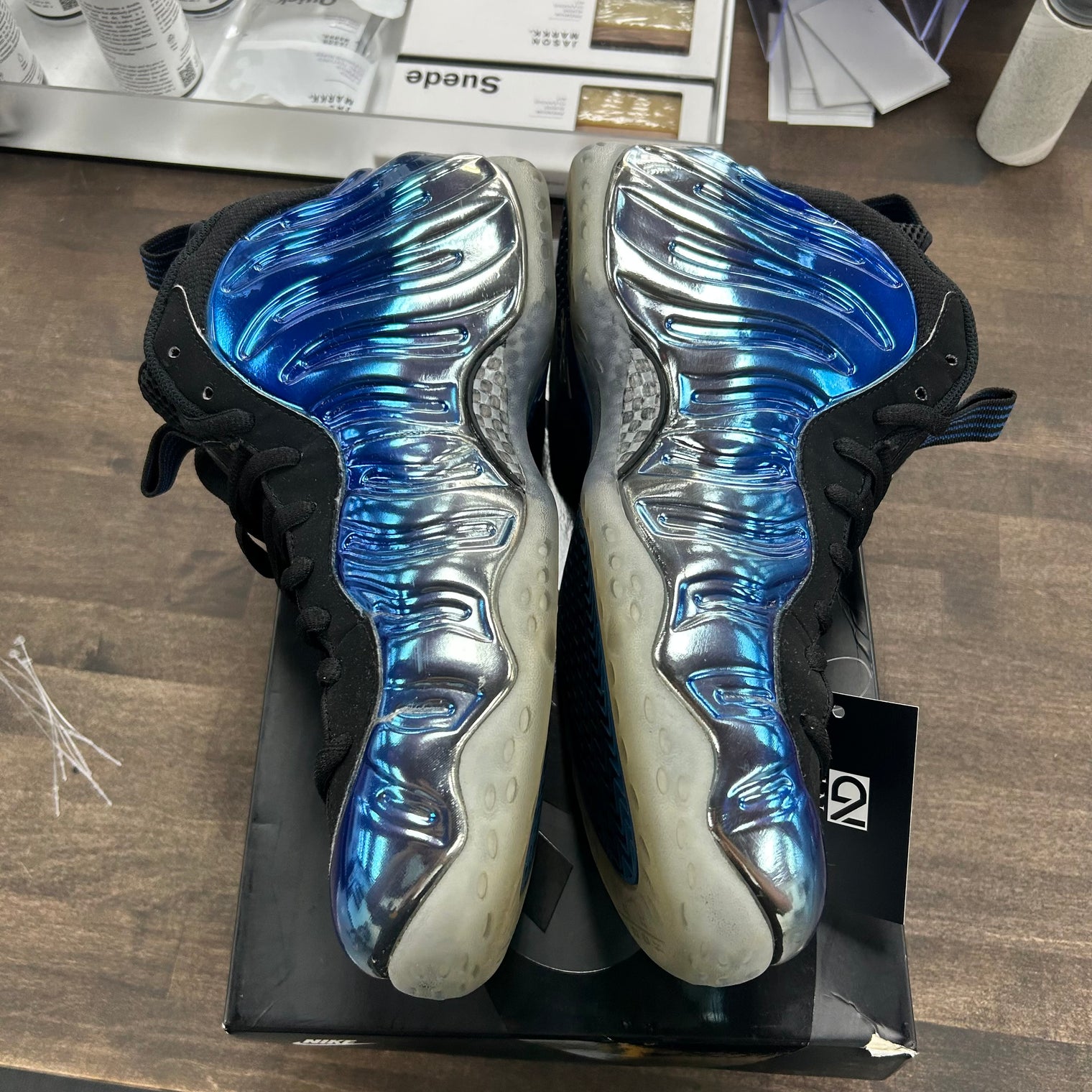 Blue Mirror Air Foamposite One (USED, No Insoles)