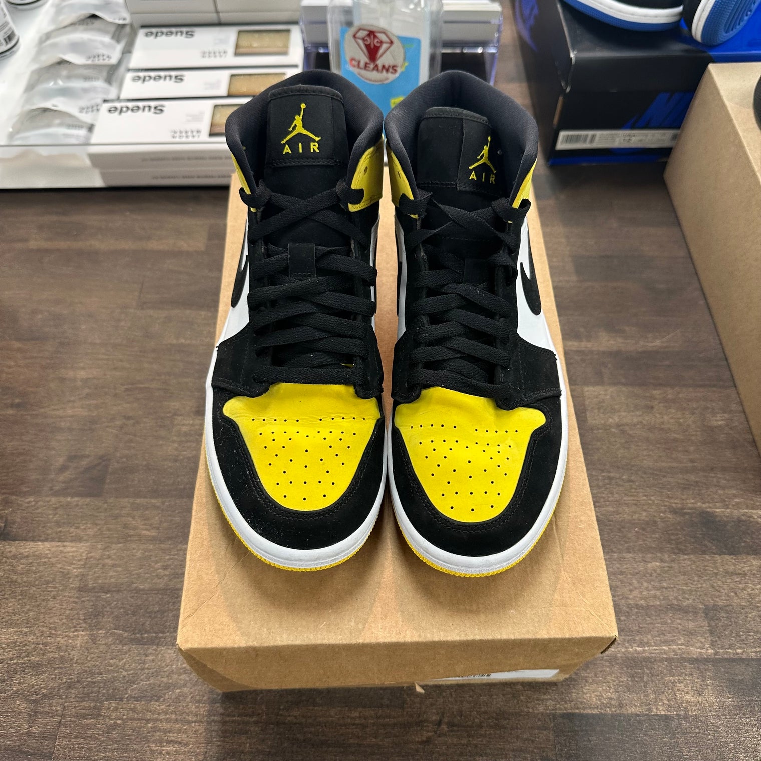 Air Jordan 1 Mid Yellow Toe Black (USED, No Box)