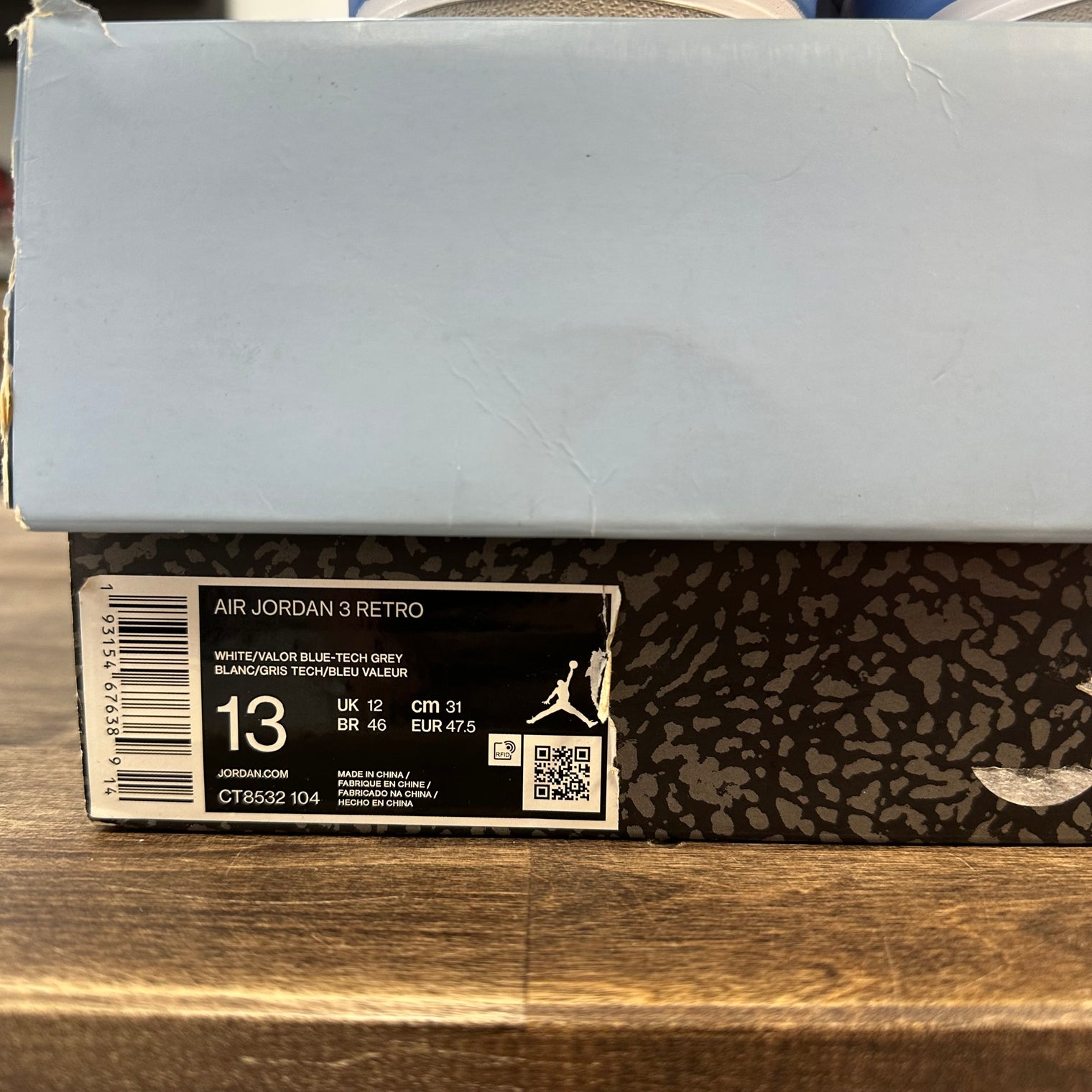 Jordan 3 Retro UNC (2020) (US 13) (USED)