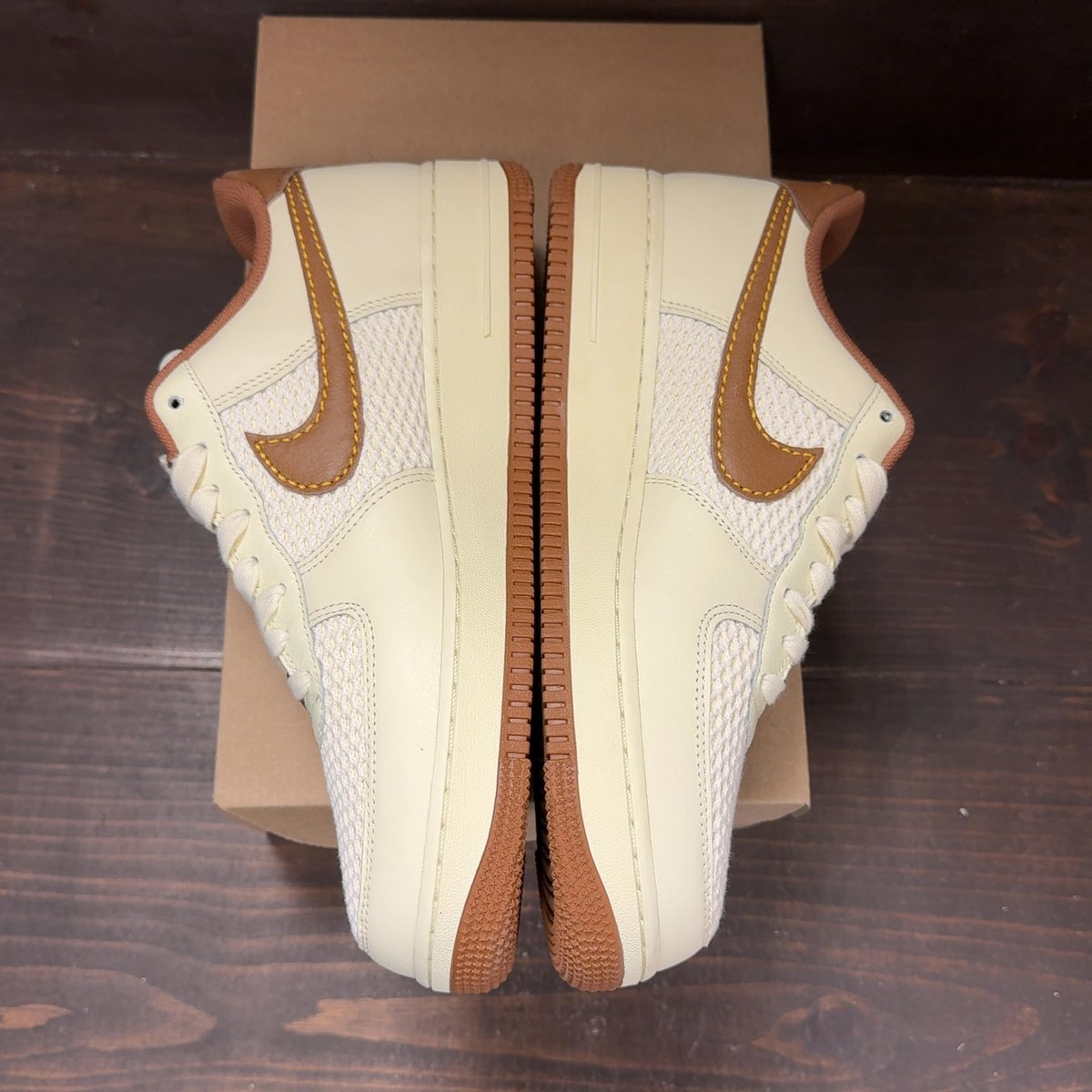 Nike Air Force 1 Low '07 LV8 Coconut Milk Canyon Gold Light British Tan Size 11.5 - aux