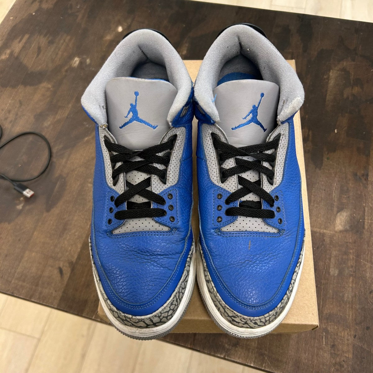 Jordan 3 Retro Varsity Royal Cement Size 12 (Pre-Owned) - Image 2