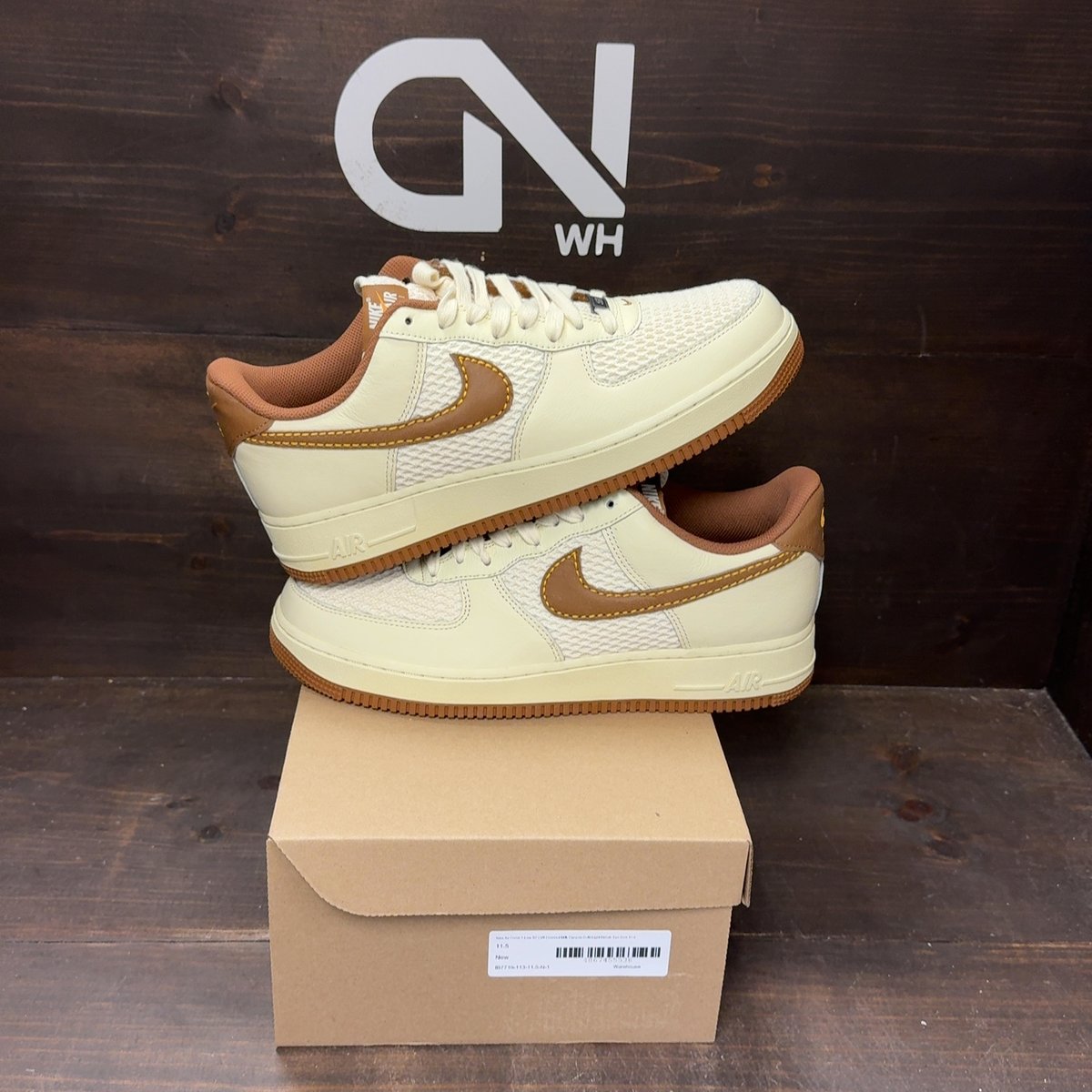 Nike Air Force 1 Low '07 LV8 Coconut Milk Canyon Gold Light British Tan Size 11.5 - front