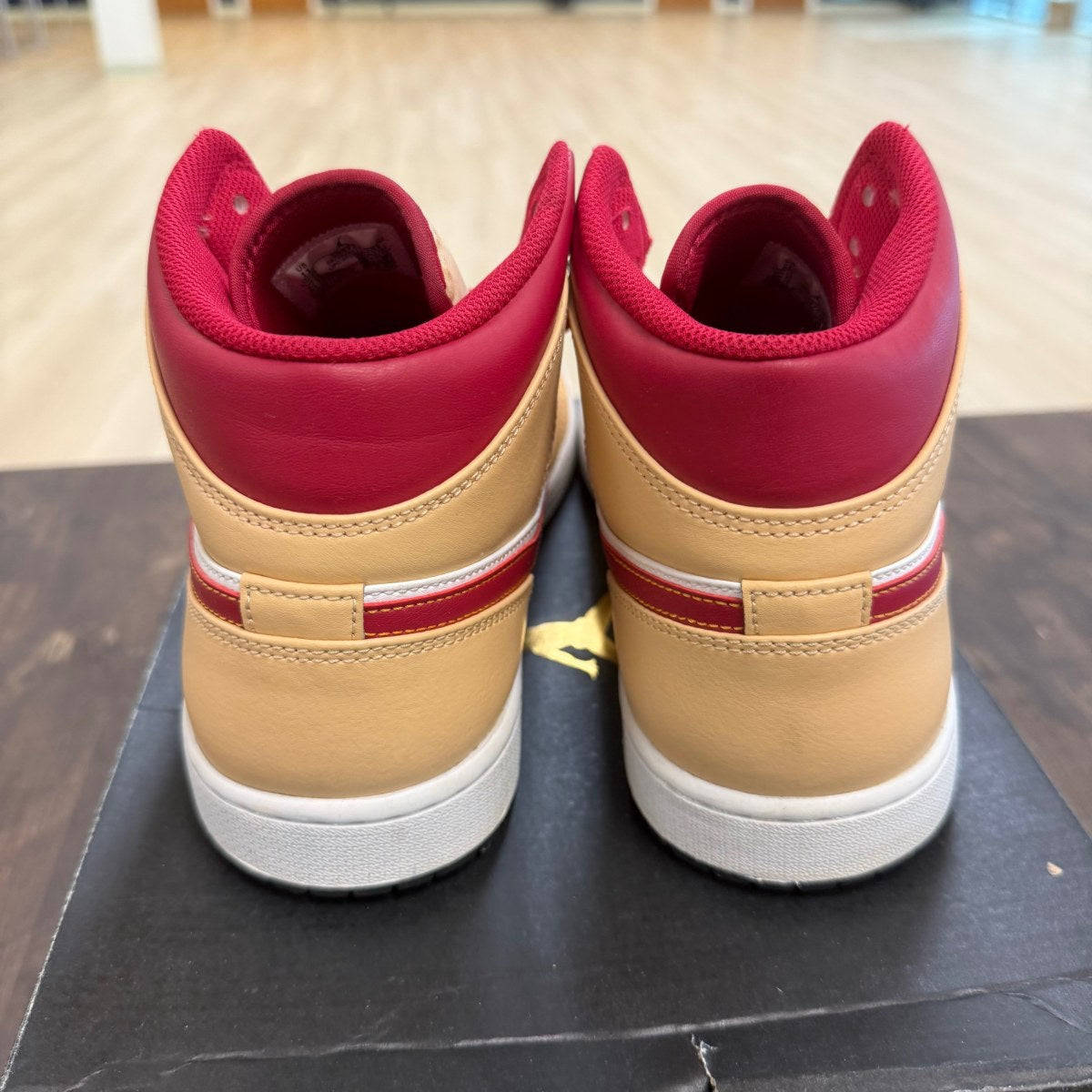 Jordan 1 Mid Light Curry Cardinal - Image 5