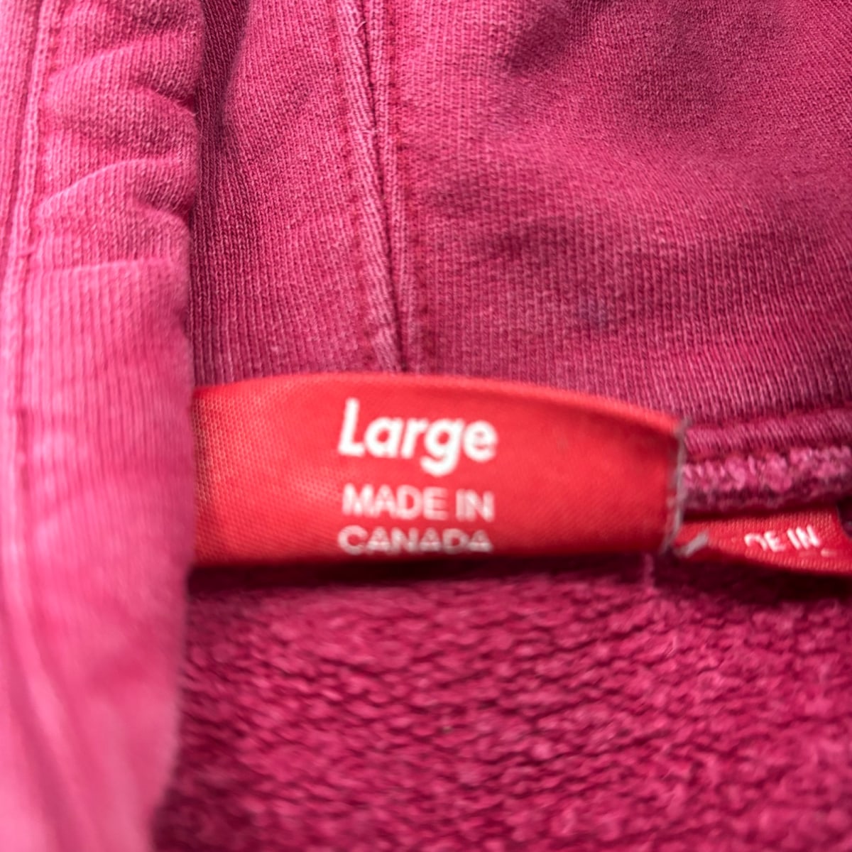 Supreme Small Box Logo Zip Up Hooded Sweatshirt Cardinal Size L (Pre-Owned) - Image 3