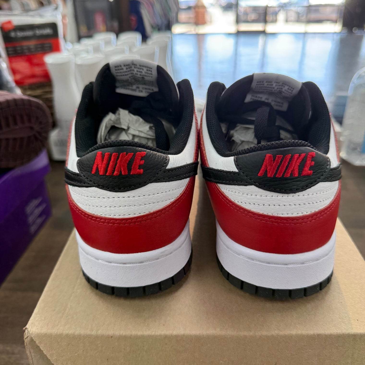 Nike By You Chicago Black Red Dunk Low (USED, No Box)