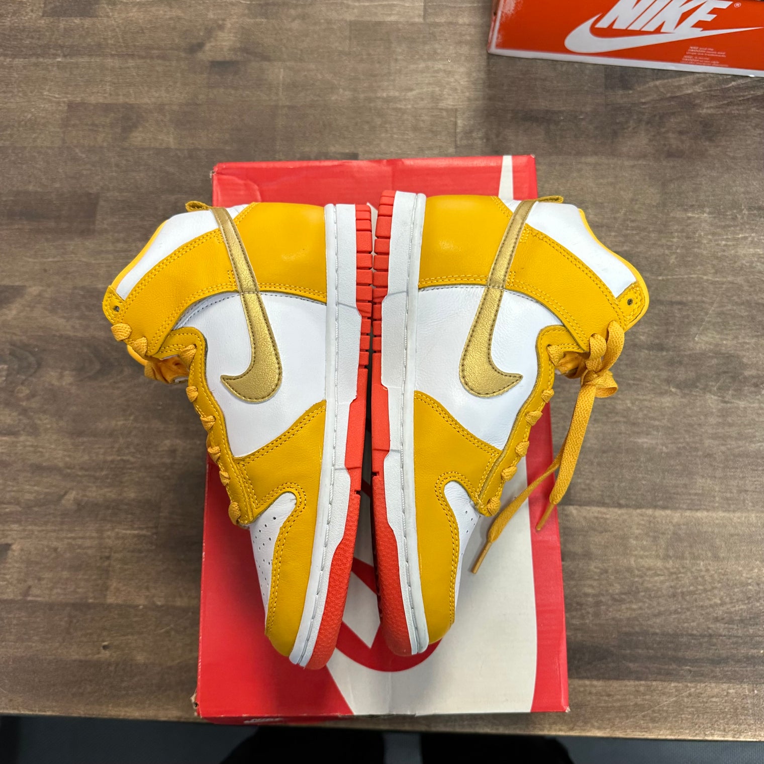 University Gold Nike Dunk High (W) (Lightly Worn)