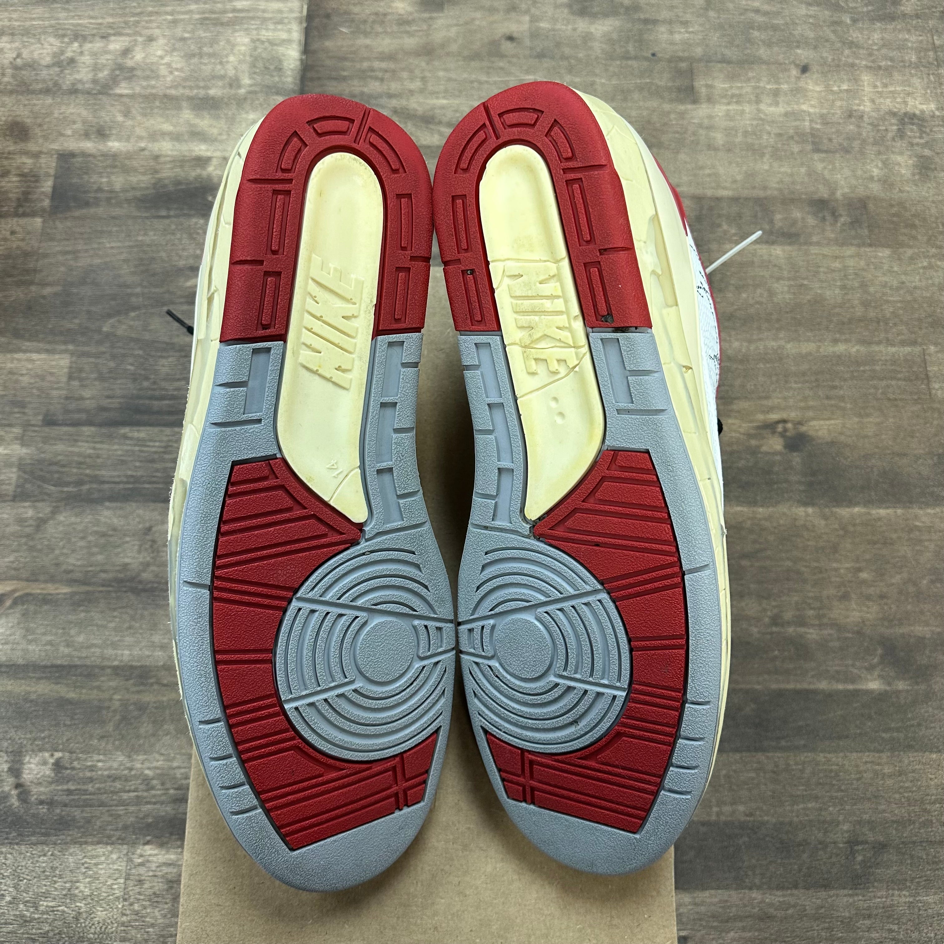 Jordan 2 Retro Low SP Off-White White Red Size 14 (Pre-Owned)