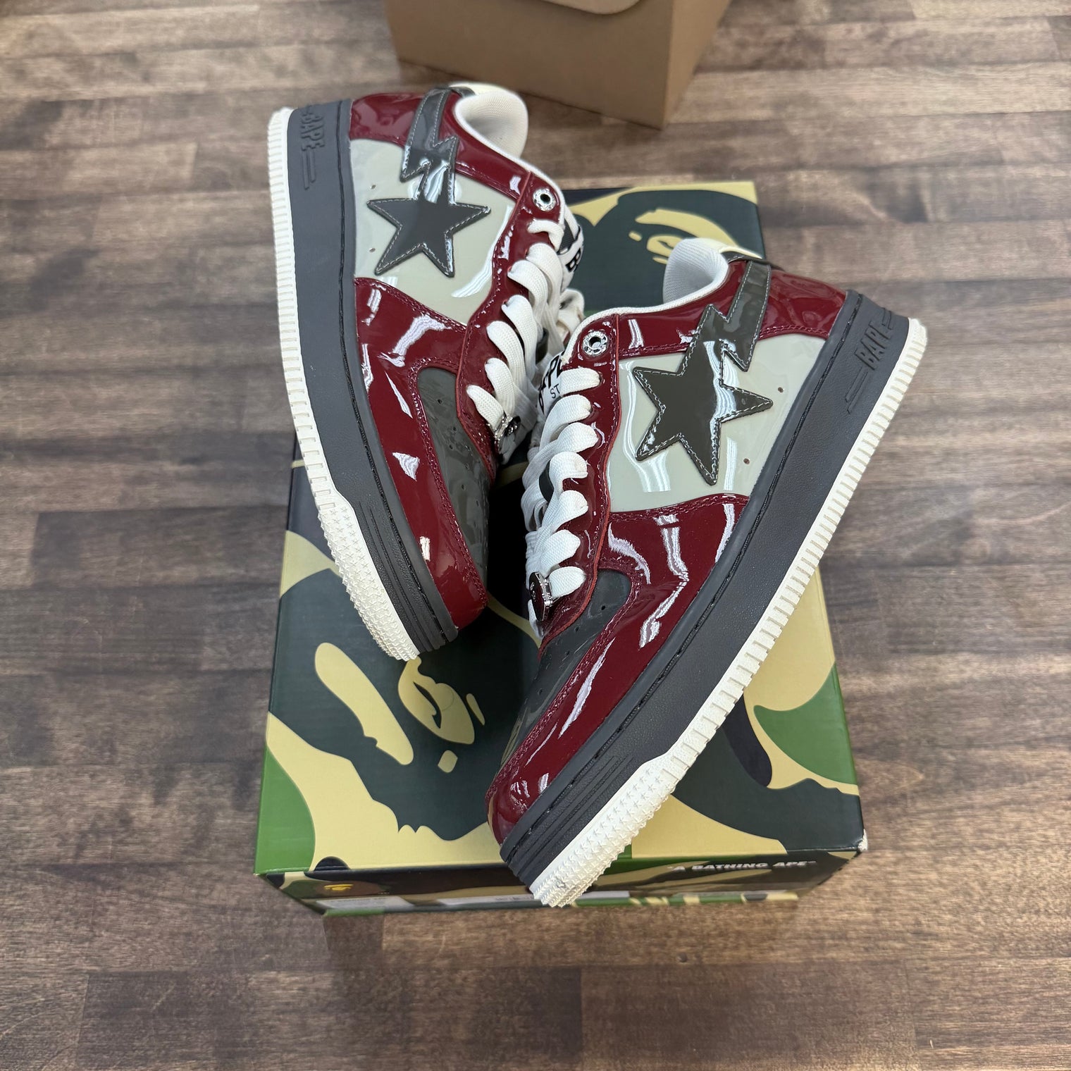 A Bathing Ape Bape Sta Nostalgic Burgundy Grey (USED)