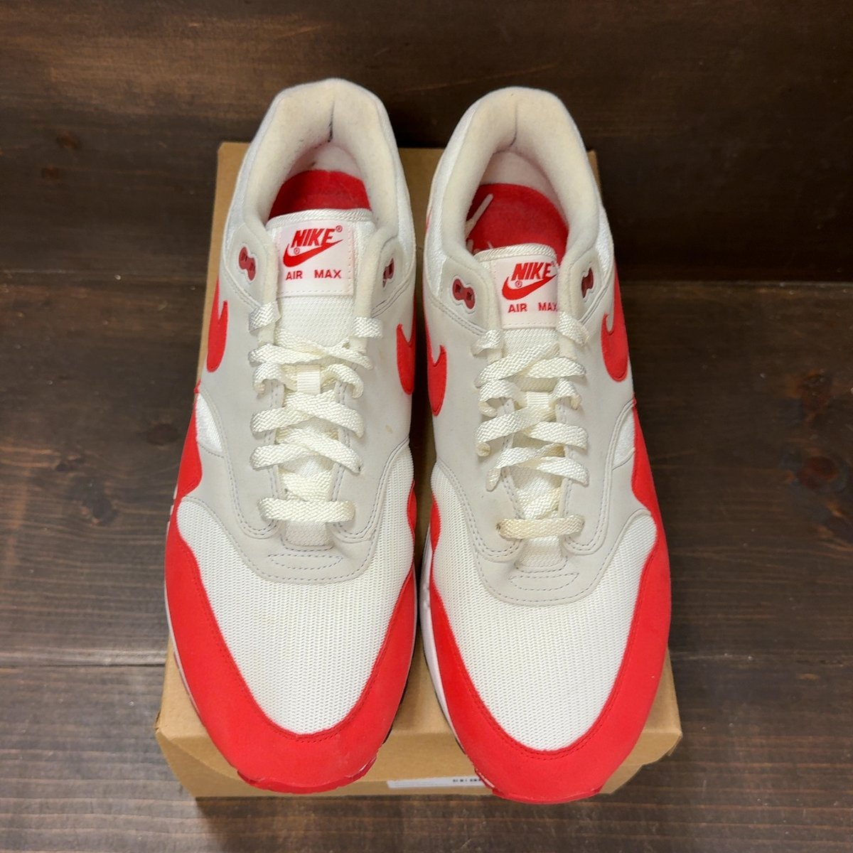 Nike Air Max 1 Anniversary Red (2017/2018 Restock Pair) Size 13 (Pre-Owned) - tag