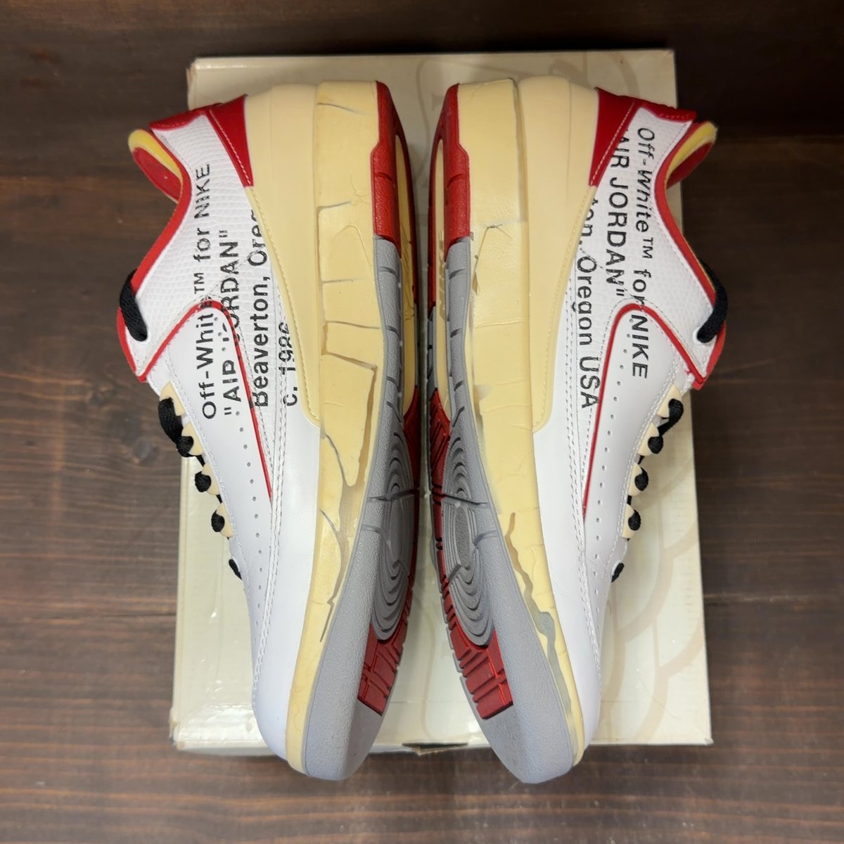 Jordan 2 Retro Low SP Off-White White Red Size 9.5 (Pre-Owned) - aux