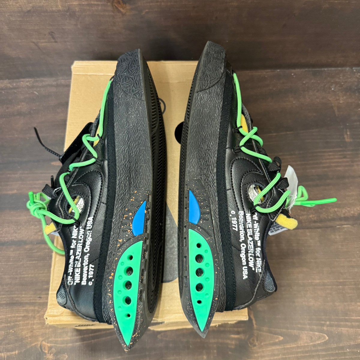 Nike Blazer Low Off-White Black Electro Green - Image 5