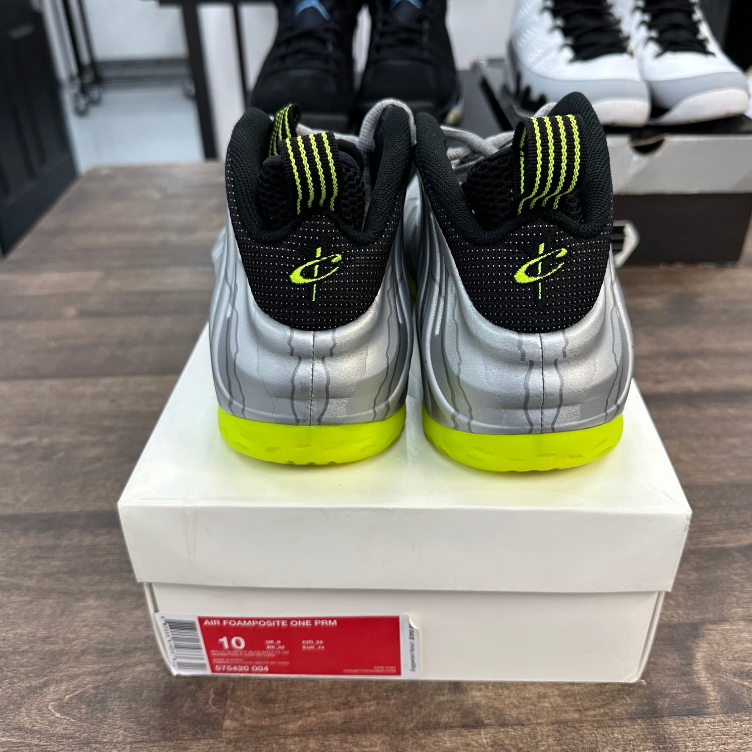 Silver Volt Camo Foamposite One (Used)