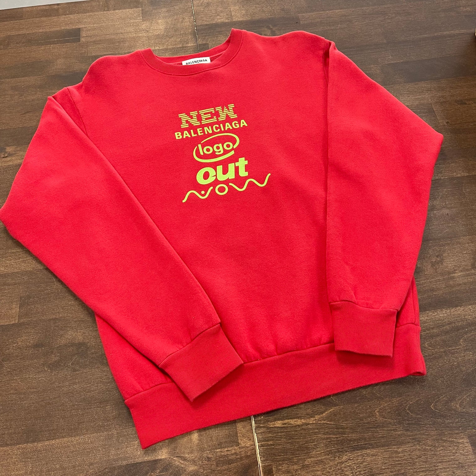 Balenciaga Logo Red Crewneck (USED)
