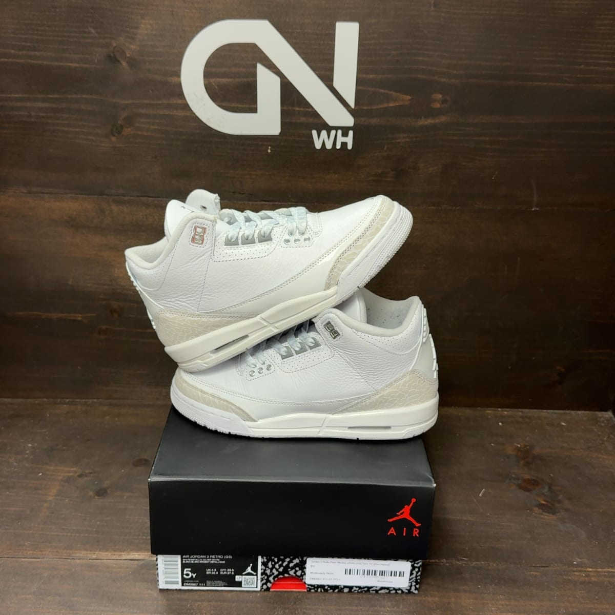 Jordan 3 Retro Pure Money (2025) (GS) Size 5Y (Pre-Owned) - front