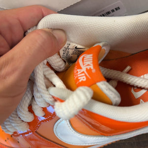 Nike Air Force 1 Low '07 Orange White Patent Size 8 (Pre-Owned) - aux