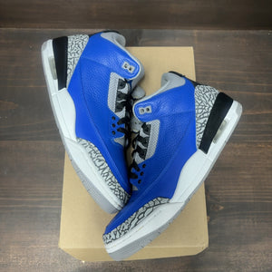 Jordan 3 Retro Varsity Royal Cement Size 9.5 (Pre-Owned) - Image 2