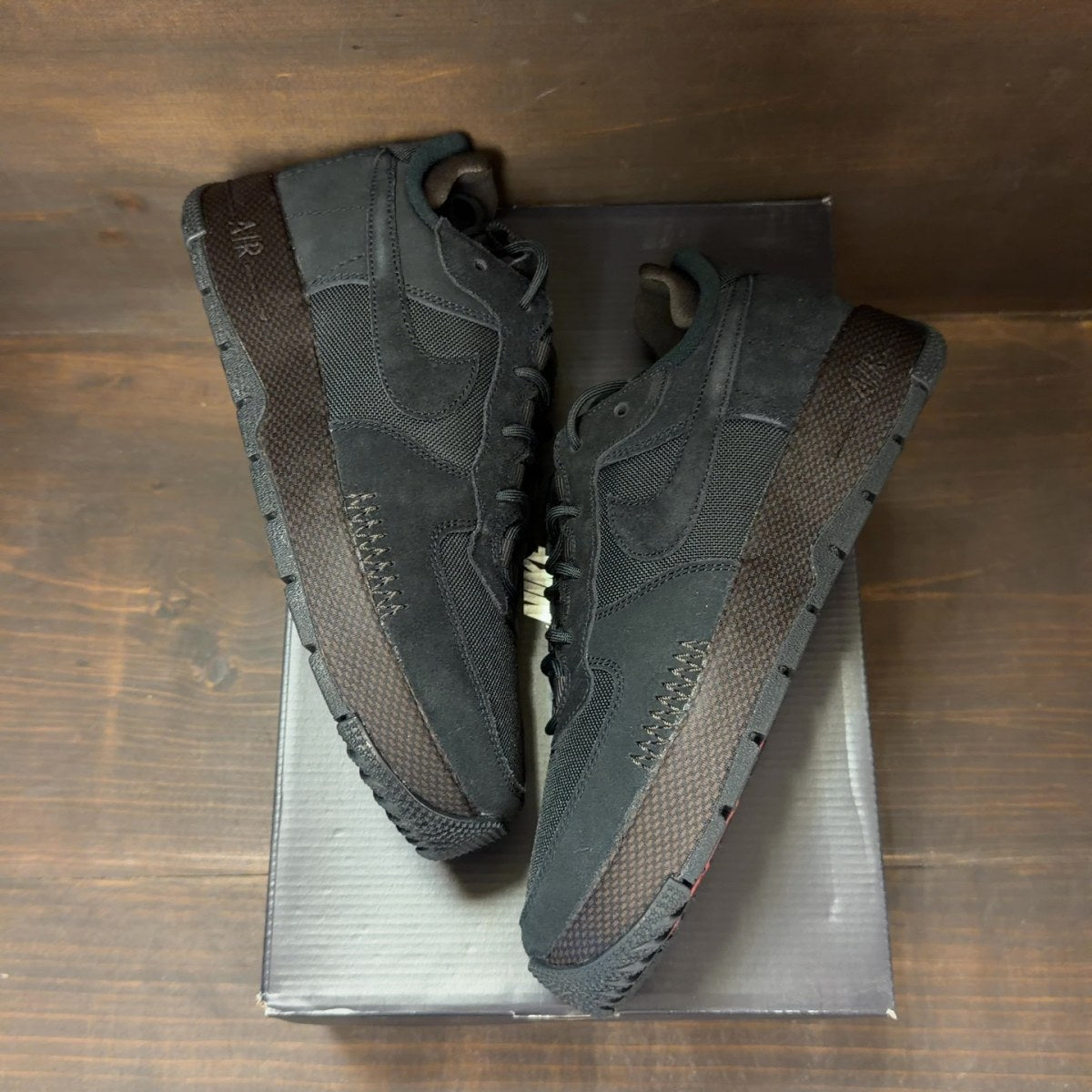 Nike Air Force 1 Wild Low Black Velvet Brown (Women's) Size 9W - Image 2