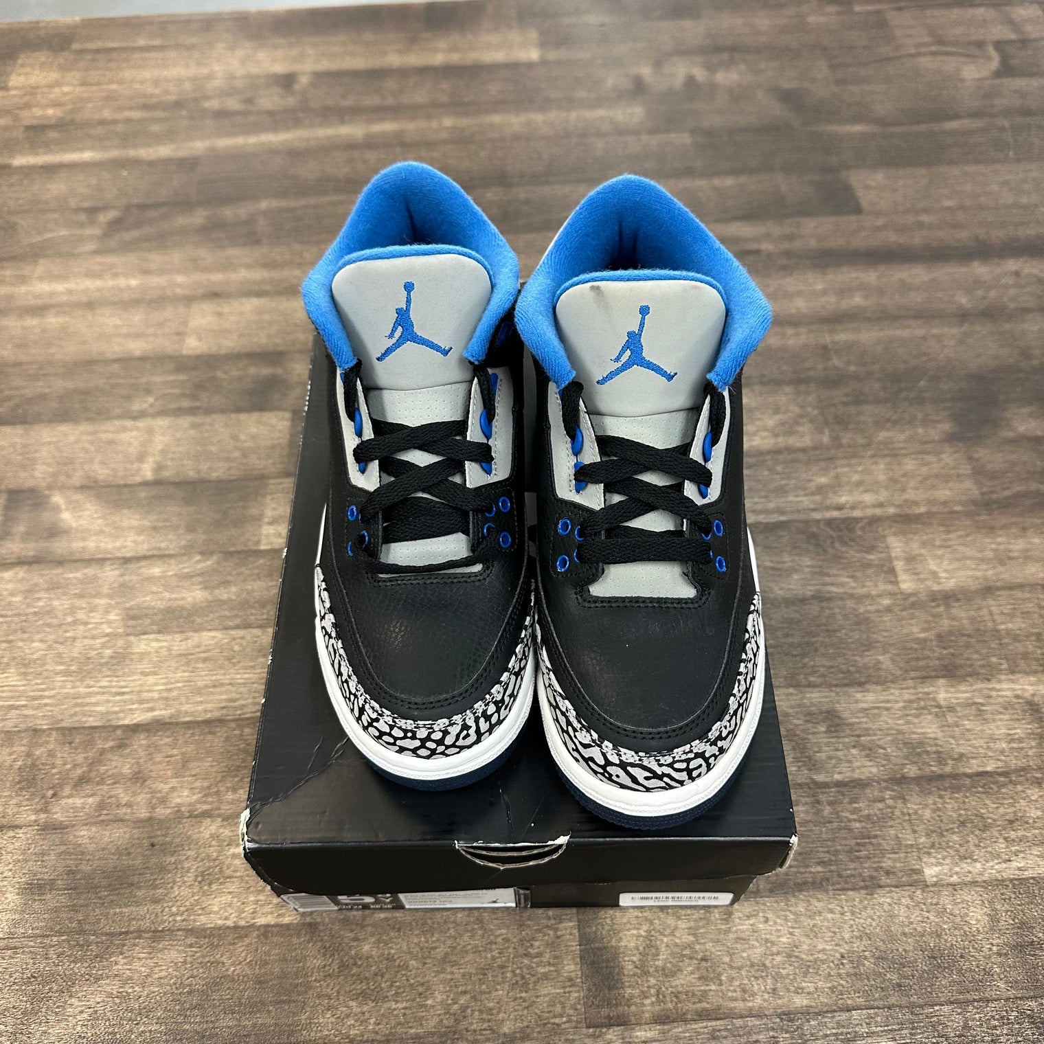 Sport Blue Jordan 3 Retro (GS) (USED, No Box)
