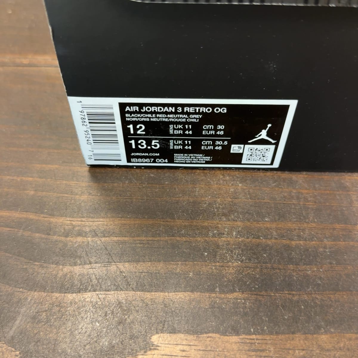 Jordan 3 Retro OG Rare Air Size 12 (Pre-Owned) - aux
