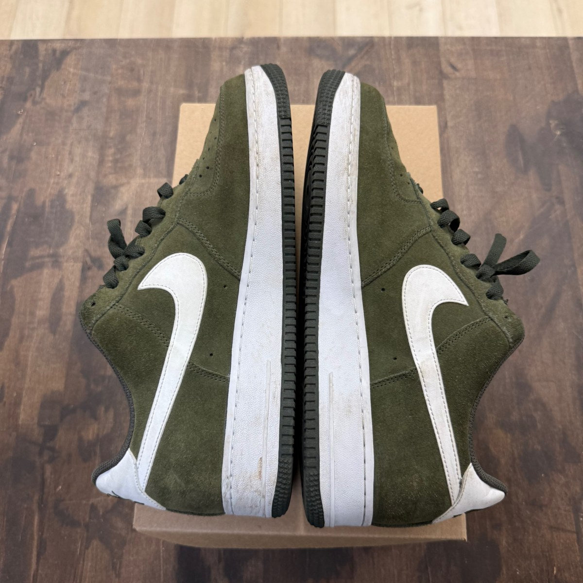 Nike Air Force 1 Cargo Khaki/White-Cargo Khaki Size 11 (Pre-Owned) - Image 4