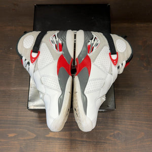 Jordan 8 Retro White True Red (2025) Size 9.5 (Pre-Owned) - aux