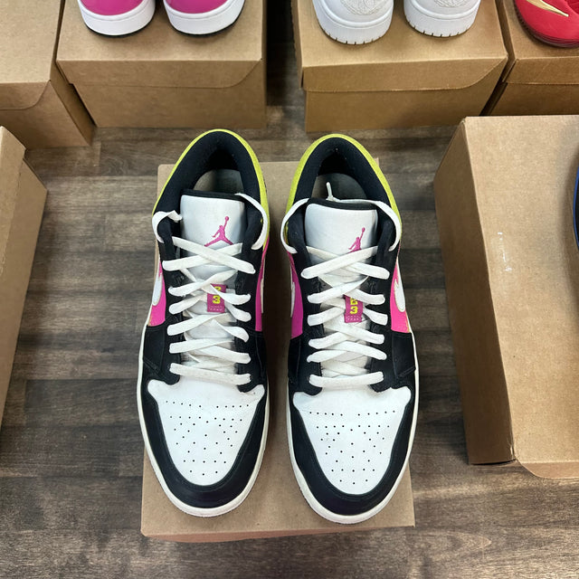 Jordan 1 Low Black Active Fuchsia Cyber (US 13) (USED, No Box)