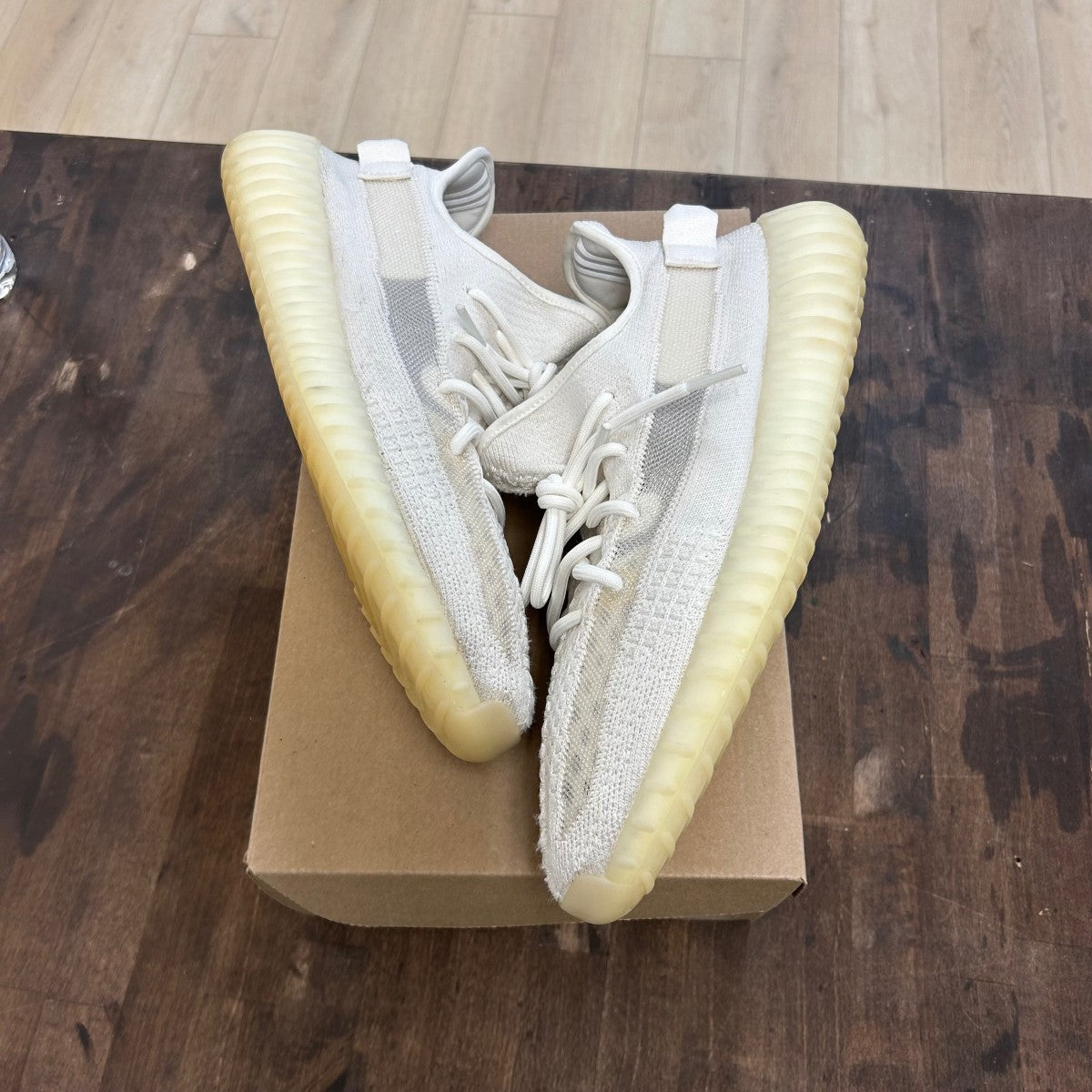 adidas Yeezy Boost 350 V2 Bone Size 12 (Pre-Owned) - Image 1