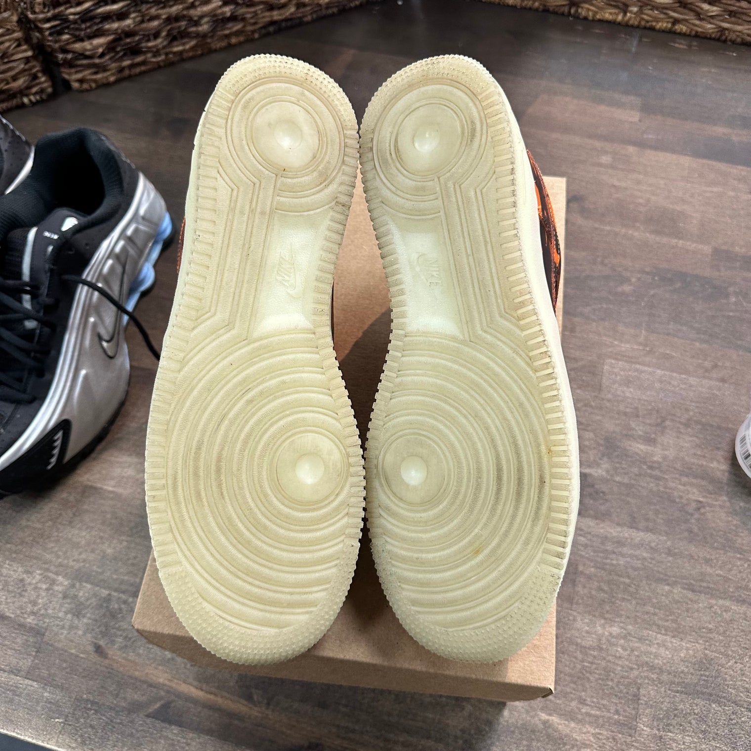 Nike Air Force 1 Low Orange Skeleton Halloween (2020) (US 10.5) (USED, No Insoles, No Box)