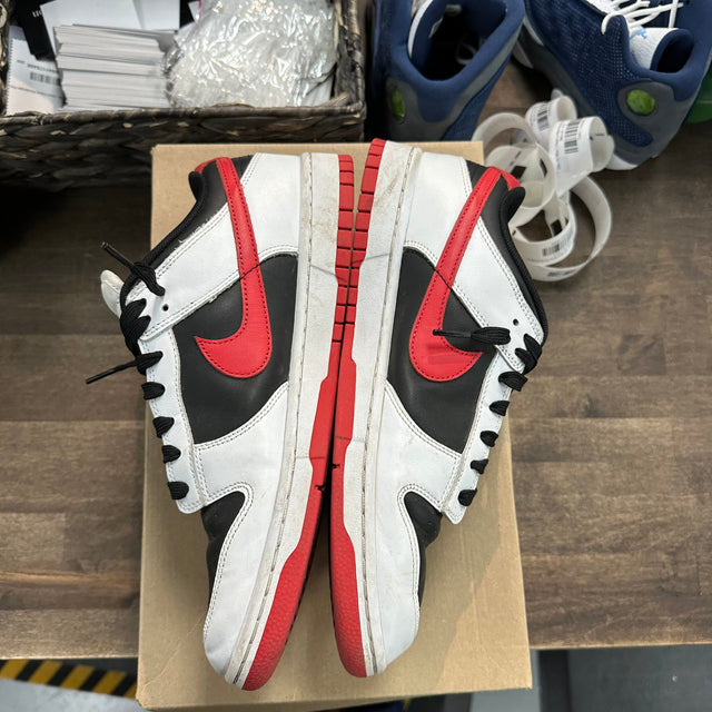 Nike Dunk Low Retro White Black University Red (US 10) (USED, No Box)