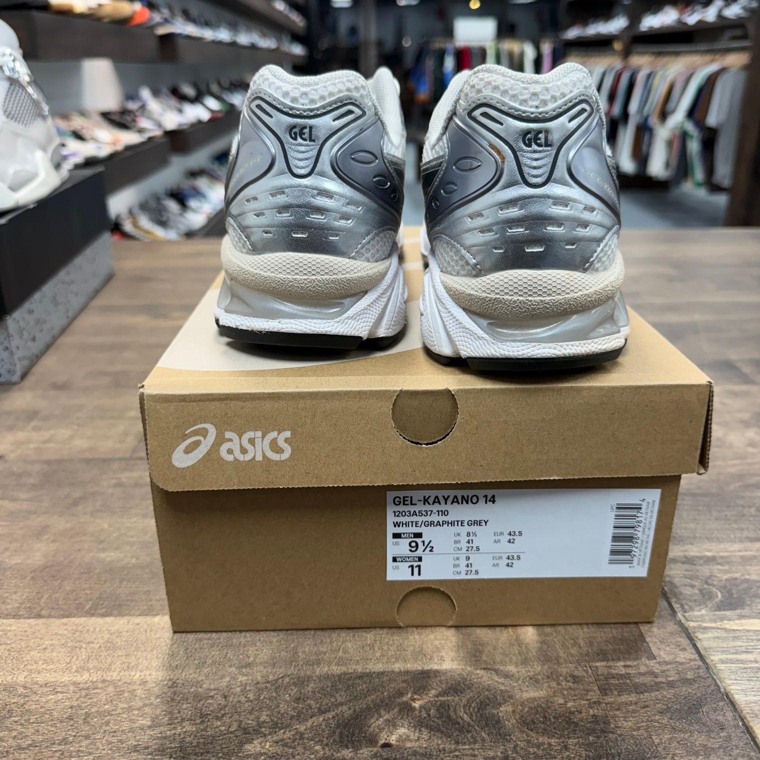 White Graphite Grey ASICS Gel-Kayano 14 (USED)