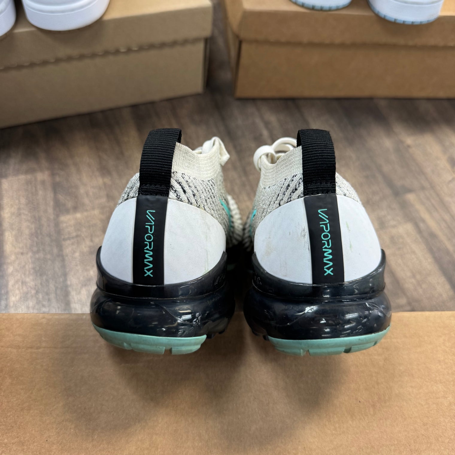 White Black Aurora Air VaporMax Flyknit 3 (USED, No Box)