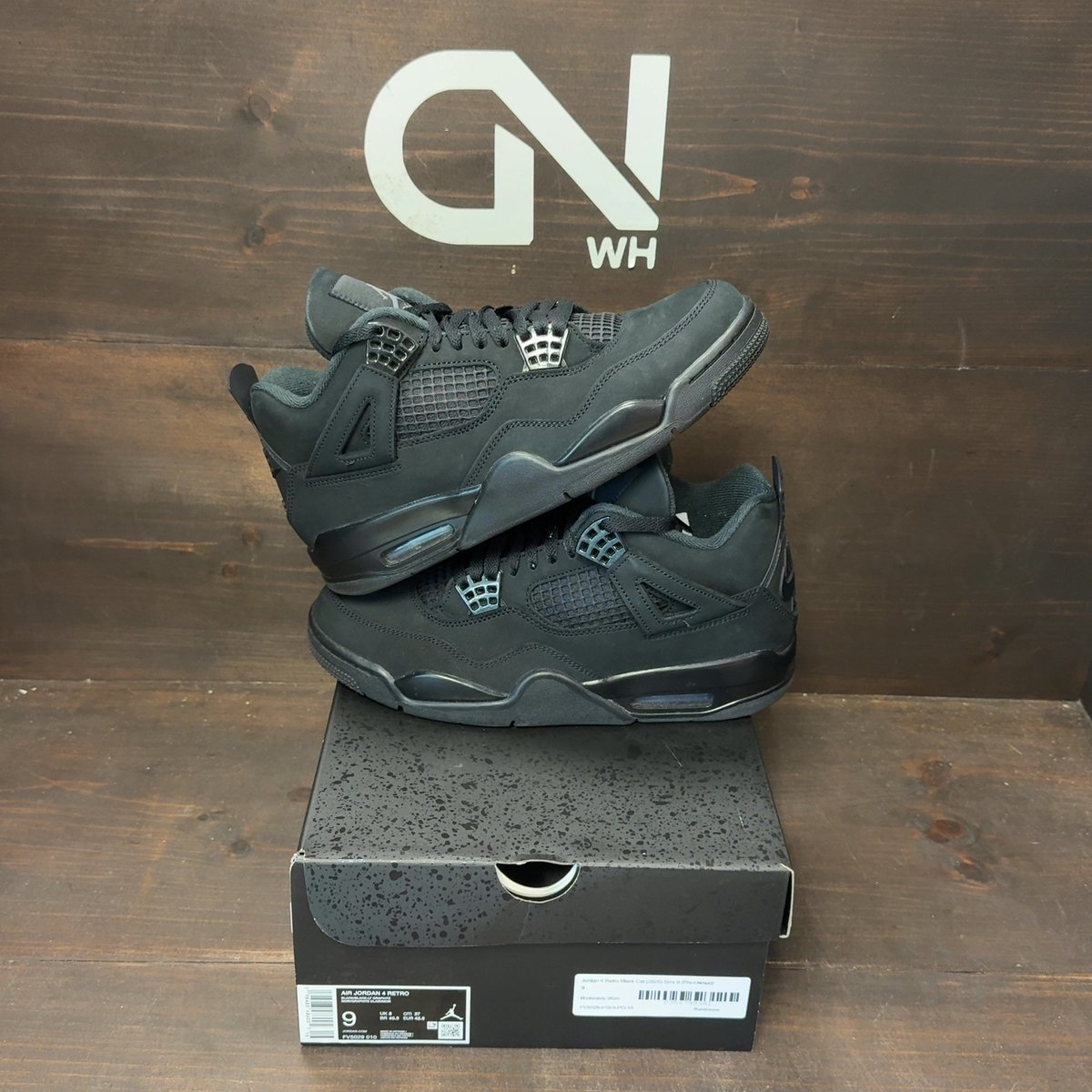 Jordan 4 Retro Black Cat (2025) Size 9 (Pre-Owned) - front