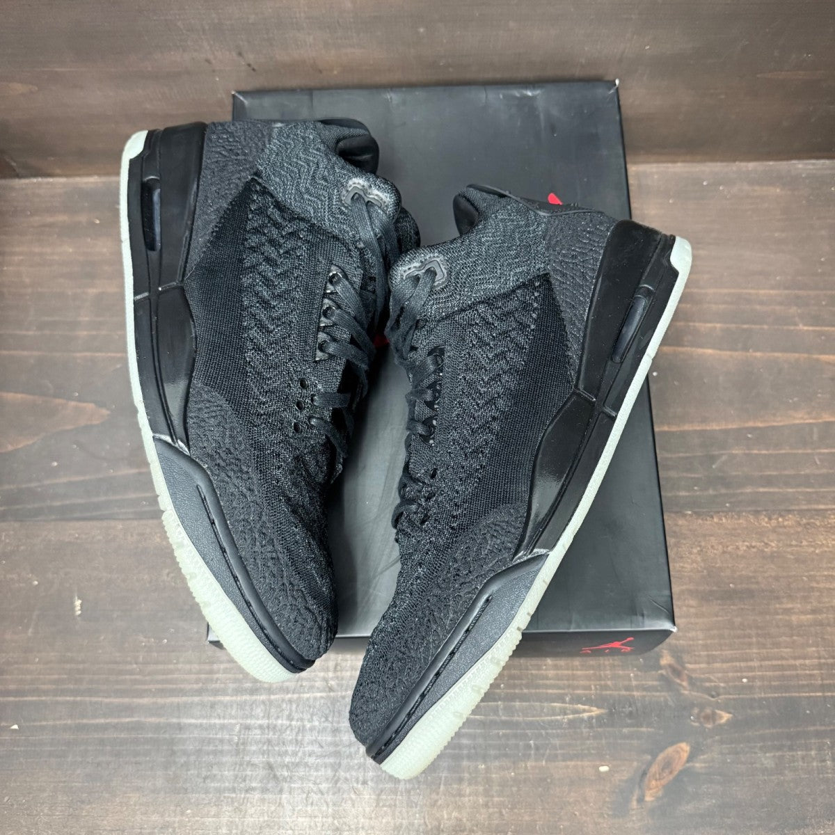 Jordan 3 Retro Flyknit Black Size 11.5 (Pre-Owned)