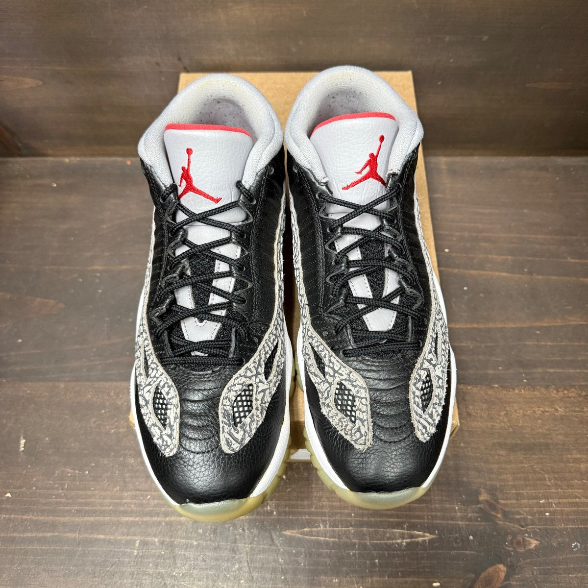 Jordan 11 Retro Low IE Black Cement Size 9.5 (Pre-Owned) - back